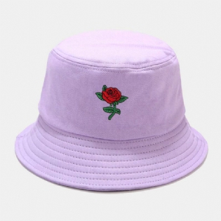 Kvinder Sommer Uv Beskyttelse Blomstermønster Broderi Afslappet Sød Solhat Bucket Hat