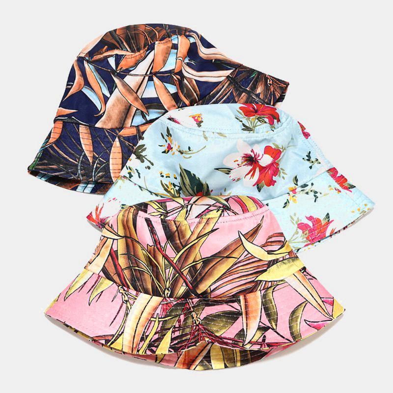 Kvinder Sommer Uv Beskyttelse Blomstermønster Visir Solhat Mode Casual Udendørs Rejse Bucket Hat