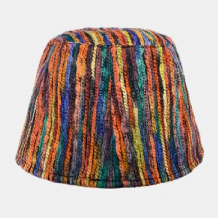 Kvinder Uld Blandet Farve Personlighed Street Trend Farverig Bucket Hat