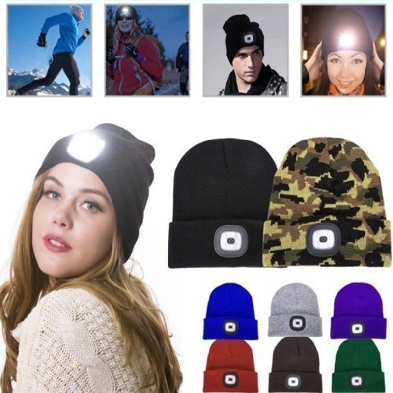 Led Light Beanie Huer Strik Kasket Jogging Nattevandring