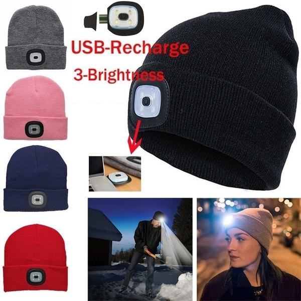 Led Light Beanie Huer Strik Kasket Jogging Nattevandring