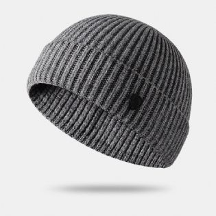 Mænd Beanie Hatte Strikket Brev Etiket All-match Thicken Warmth Landlord Kasket Skull Cap