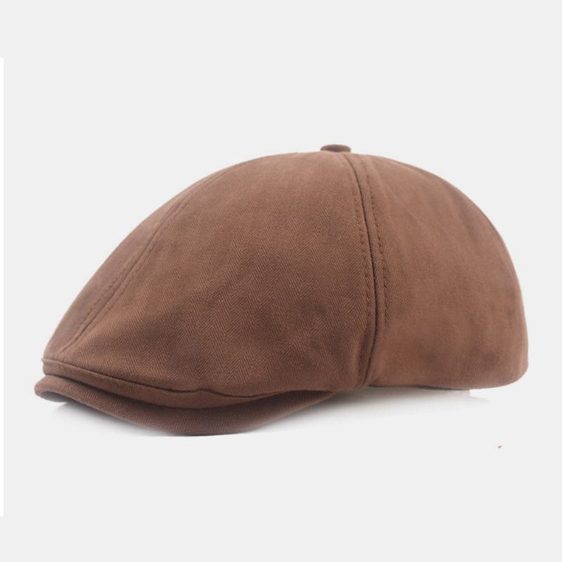 Mænd Bomuld Basker Huer Ensfarvet Retro Justerbar Newsboy Huer Maler Huer Octagonal Hat