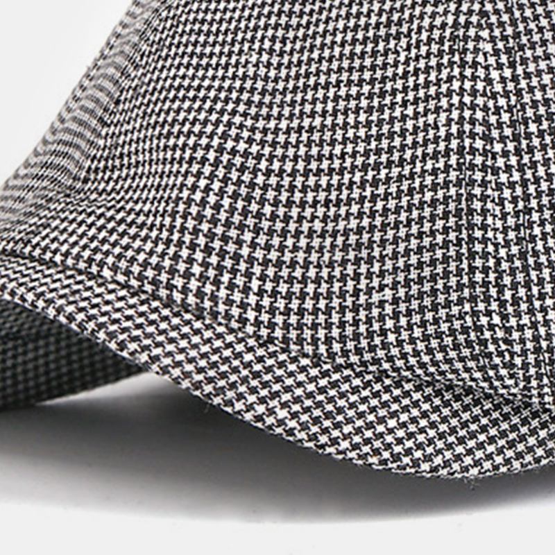 Mænd Bomuld Baskerhue Gittermønster Britisk Retro Newsboy Hatte Peaked Kasket Octagonal Hat