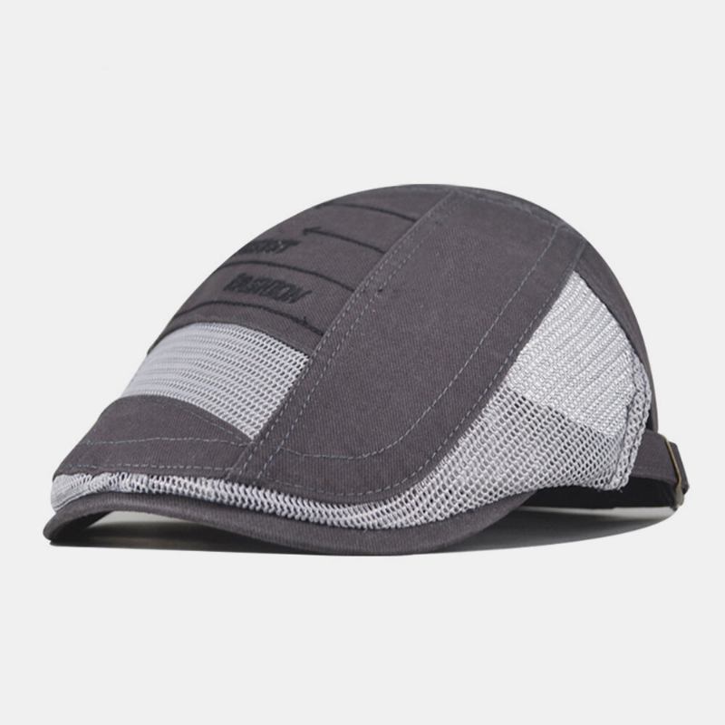 Mænd Bomuld Mesh Åndbar Afslappet Retro Solsejl Baret Kasket Flad Huer Forward Hat