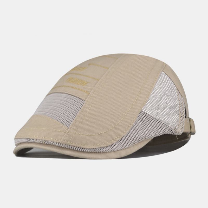 Mænd Bomuld Mesh Åndbar Afslappet Retro Solsejl Baret Kasket Flad Huer Forward Hat