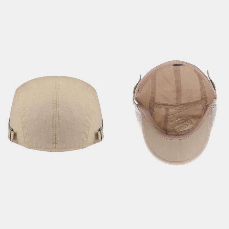 Mænd Bomuld Mesh Åndbar Afslappet Retro Solsejl Baret Kasket Flad Huer Forward Hat