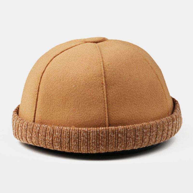 Mænd Bomuld Polyester Ensfarvet Crimping Casual Justerbar Solsejl Åndbar Beanie Udlejer Kasket Skull Cap