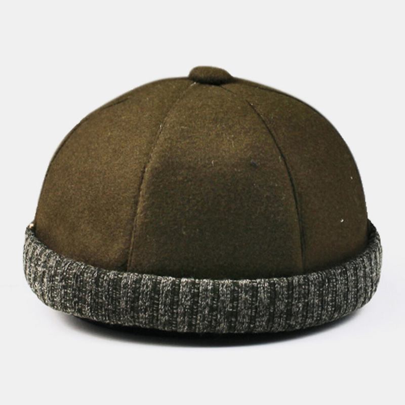 Mænd Bomuld Polyester Ensfarvet Crimping Casual Justerbar Solsejl Åndbar Beanie Udlejer Kasket Skull Cap