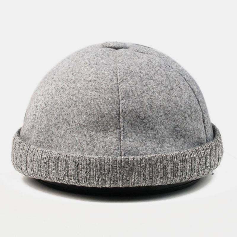 Mænd Bomuld Polyester Ensfarvet Crimping Casual Justerbar Solsejl Åndbar Beanie Udlejer Kasket Skull Cap