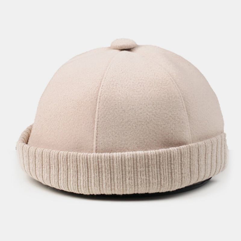 Mænd Bomuld Polyester Ensfarvet Crimping Casual Justerbar Solsejl Åndbar Beanie Udlejer Kasket Skull Cap