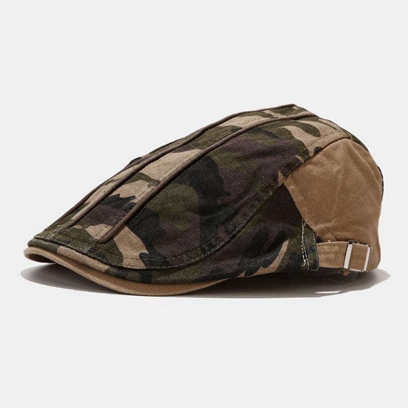 Mænd Bomulds Baret Kasket Camouflage Casual Solsejl Fremad Huer Flad Kasket