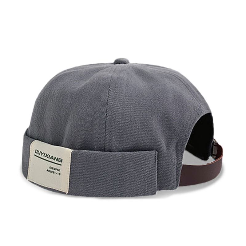 Mænd Bomuldsbrevlabel Casual All-match Justerbar Uden Kant Beanie Landlord Kasketter Skull Caps