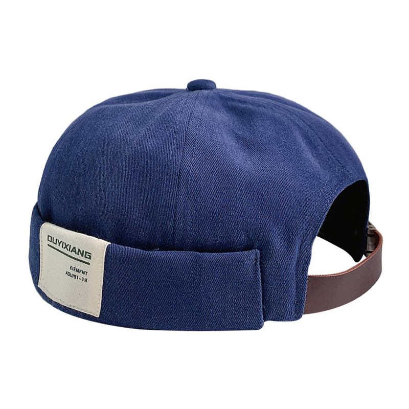 Mænd Bomuldsbrevlabel Casual All-match Justerbar Uden Kant Beanie Landlord Kasketter Skull Caps