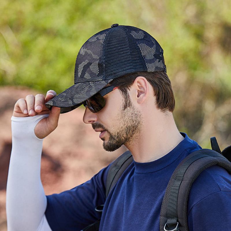 Mænd Camouflages Aftagelig Maske Gardin Udendørs Bjergbestigning Fiskeri 360 Graders Solbeskyttelse Baseballhat