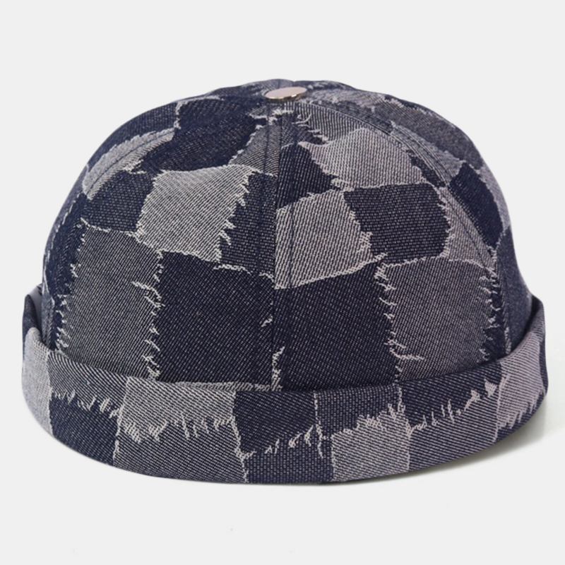 Mænd Casual Landlord Kasketter Skull Caps Patchwork Cowboy Denim Hat