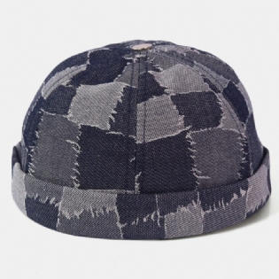 Mænd Casual Landlord Kasketter Skull Caps Patchwork Cowboy Denim Hat