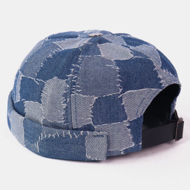 Mænd Casual Landlord Kasketter Skull Caps Patchwork Cowboy Denim Hat