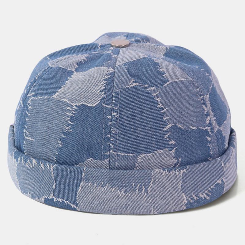 Mænd Casual Landlord Kasketter Skull Caps Patchwork Cowboy Denim Hat