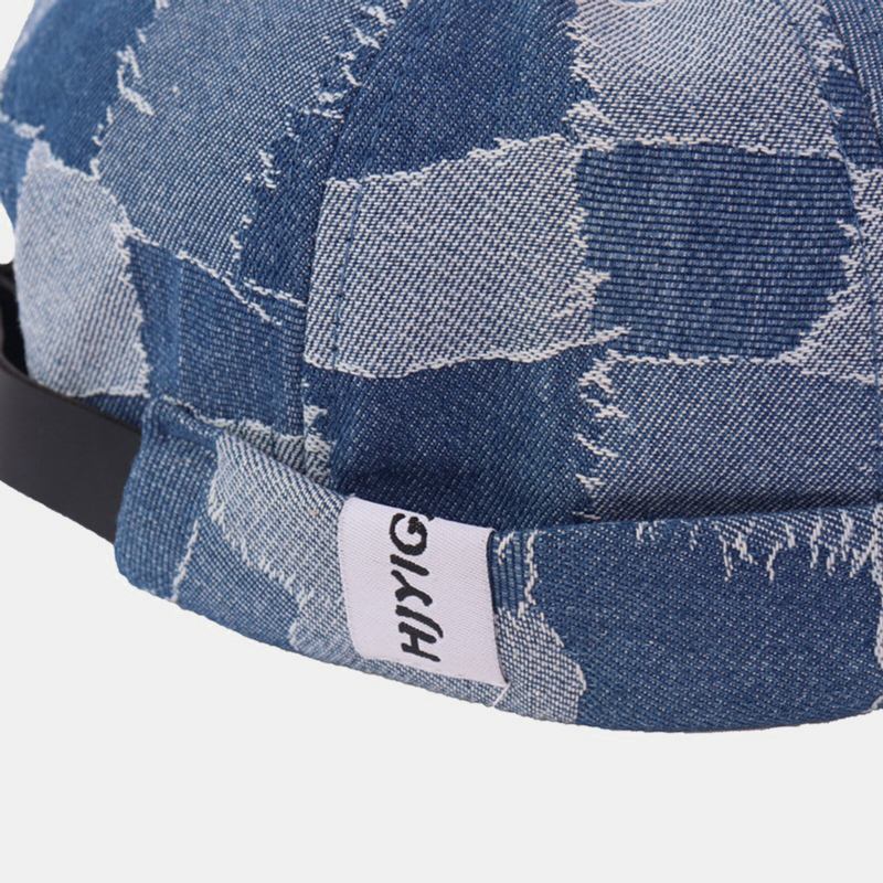 Mænd Casual Landlord Kasketter Skull Caps Patchwork Cowboy Denim Hat