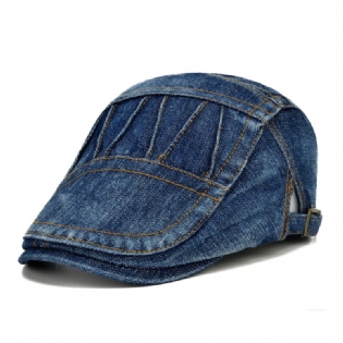 Mænd Casual Lavet Gammel Denim Solsejl Kortskygget Baret Flade Hatte