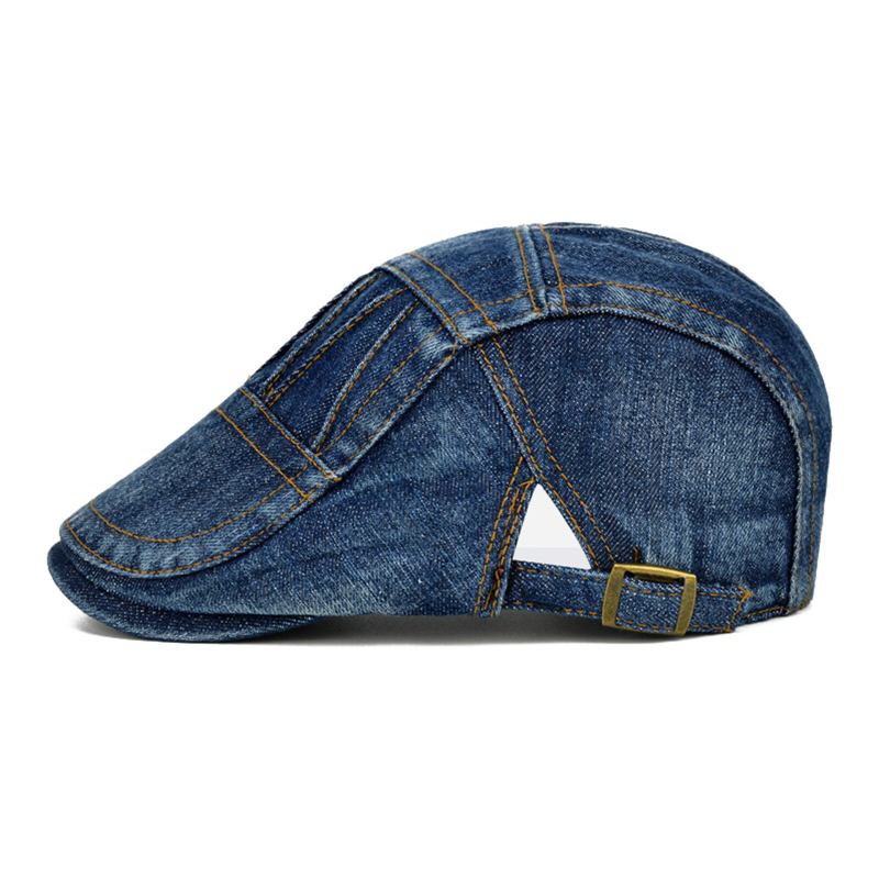 Mænd Casual Lavet Gammel Denim Solsejl Kortskygget Baret Flade Hatte