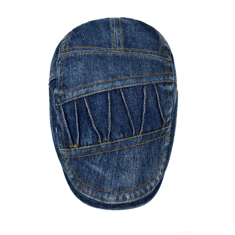 Mænd Casual Lavet Gammel Denim Solsejl Kortskygget Baret Flade Hatte