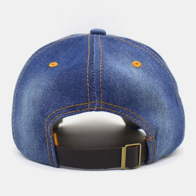 Mænd Denim Ensfarvet Hul Fashion Street Sunshade Justerbar Baseballkasket