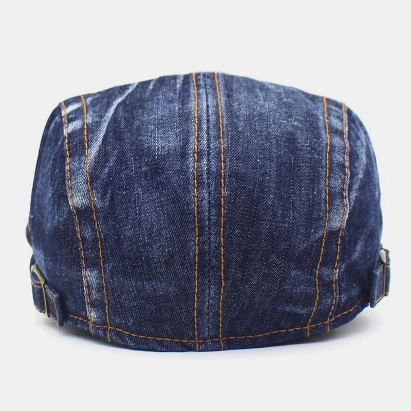 Mænd Denim To-lommers Dekoration Retro Udendørs Solsejl Forlæns Huer Baret Huer Flad Hat