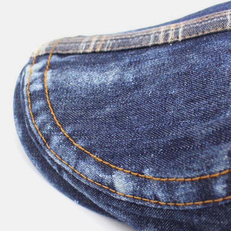 Mænd Denim To-lommers Dekoration Retro Udendørs Solsejl Forlæns Huer Baret Huer Flad Hat