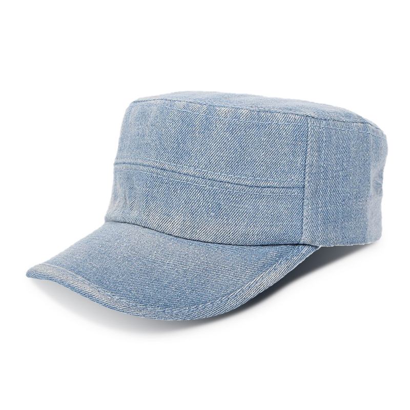 Mænd Denim Udendørs Solsejl Justerbar Afslappet Vintage Militær Caps Flade Hatte