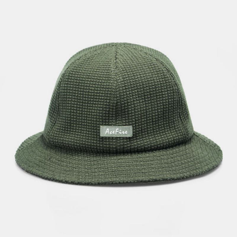 Mænd Ensfarvet Brev Patch Retro Street Sunshade Bucket Hat