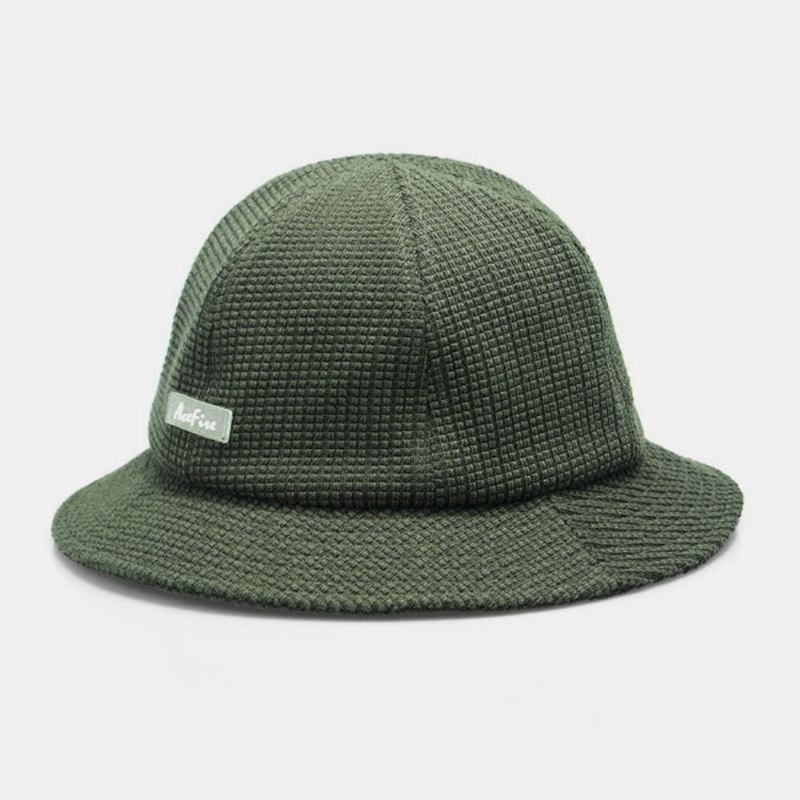 Mænd Ensfarvet Brev Patch Retro Street Sunshade Bucket Hat