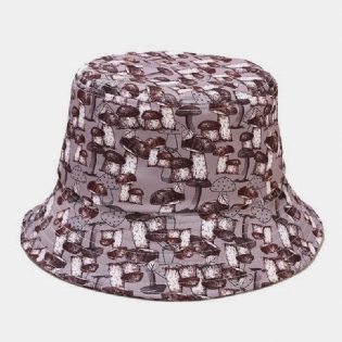 Mænd Kvinder Multi Mushroom Print Solsejl Udendørs Casual Par Bucket Hat