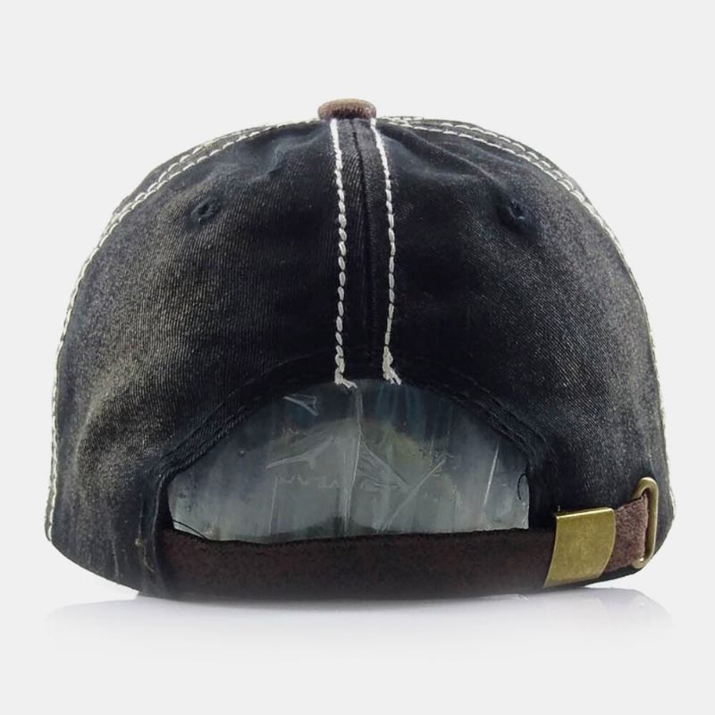 Mænd Lavet Gammelt Bomuld Brevbroderi Patchwork Justerbar Casual Sport Solskærm Baseball Hat