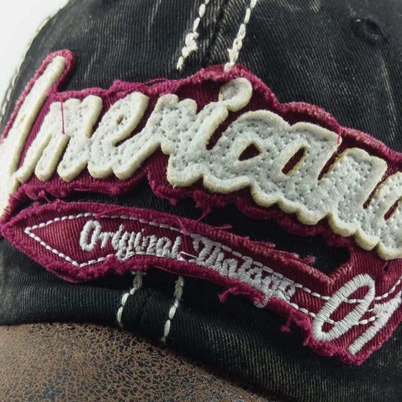 Mænd Lavet Gammelt Bomuld Brevbroderi Patchwork Justerbar Casual Sport Solskærm Baseball Hat