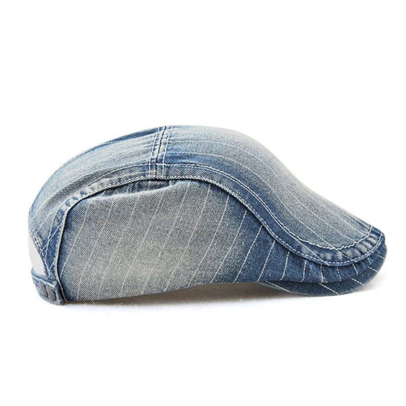 Mænd Lavet Gammelt Denim Brev Patchwork Solskærm Fremad Huer Baret Huer Flad Hat