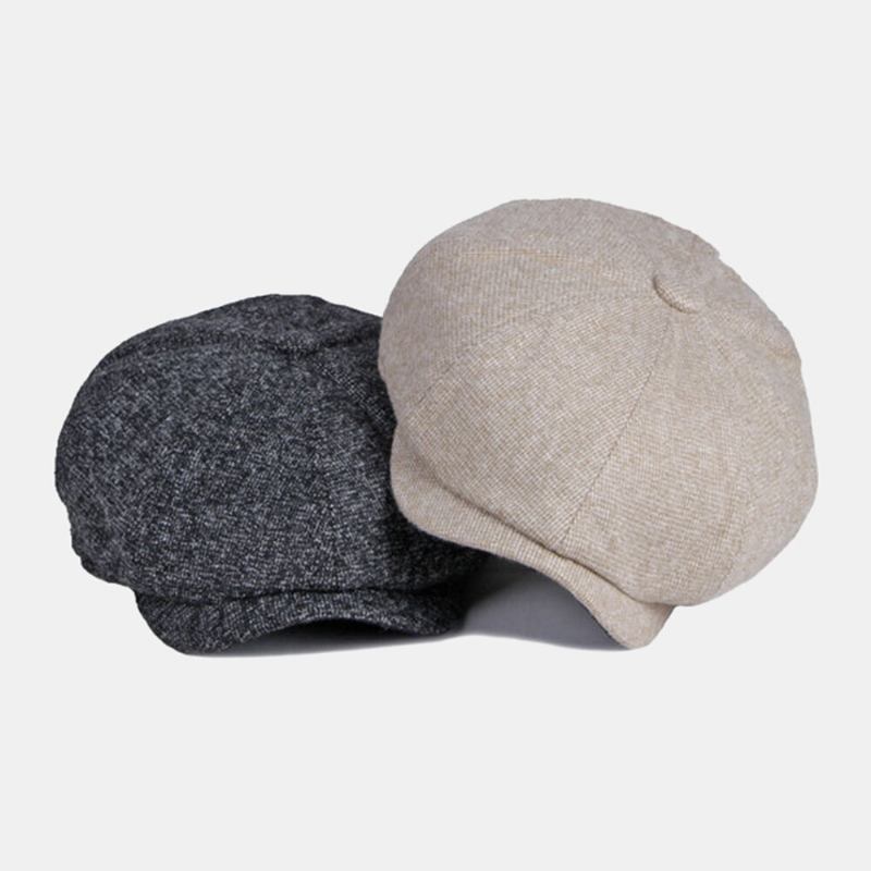 Mænd Newsboy Hatte Britisk Casual Udendørs Solsejl 8 Panel Ivy Kasket Octagonal Hat