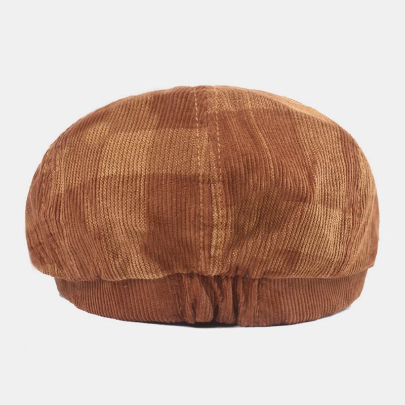 Mænd Newsboy Hatte Britisk Stil Vinter Justerbar Varm Gitter Baretter Oktagonal Hat