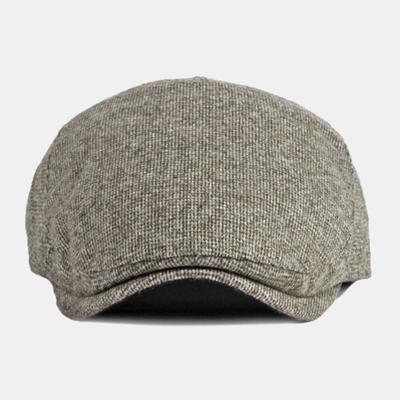 Mænd Newsboy Hatte Efterår Vinter Thicken Warmth Wild Plain Britisk Baret Flad Kasket