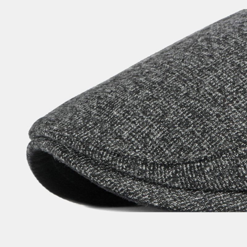 Mænd Newsboy Hatte Efterår Vinter Thicken Warmth Wild Plain Britisk Baret Flad Kasket