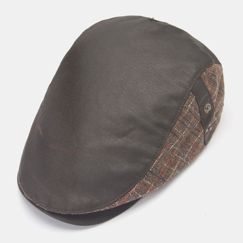 Mænd Newsboy Hatte Farve Gitter Stripe Splejsning Mode Casual Baretter Cabbie Hat