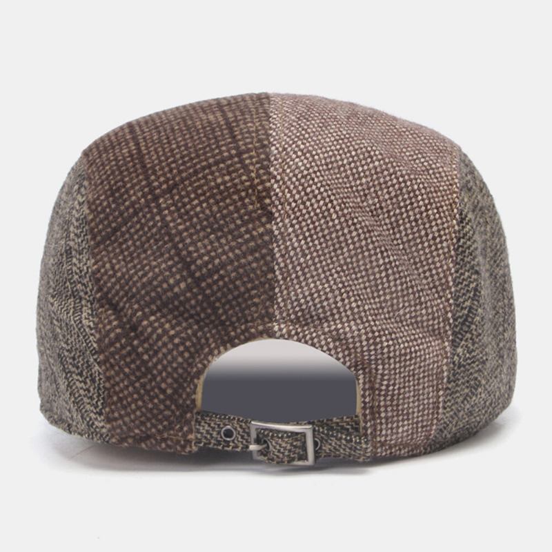 Mænd Newsboy Hatte Farvet Geometrisk Splejsning Udendørs Casual Vilde Baretter Driver Hat