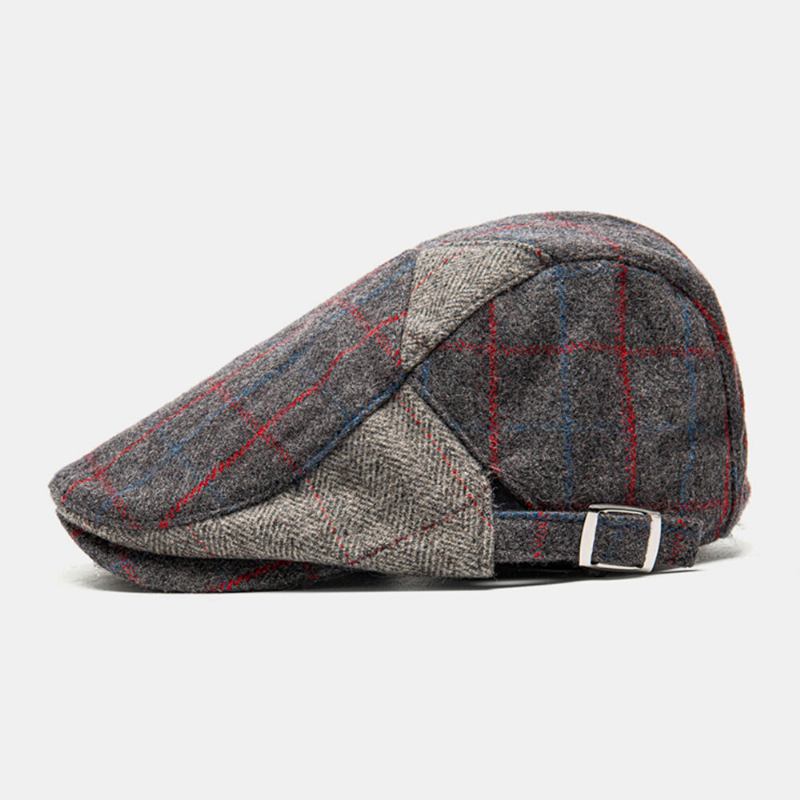 Mænd Newsboy Hatte Geometrisk Splejsning Side Justerbar Gitter Baretter Driver Hat