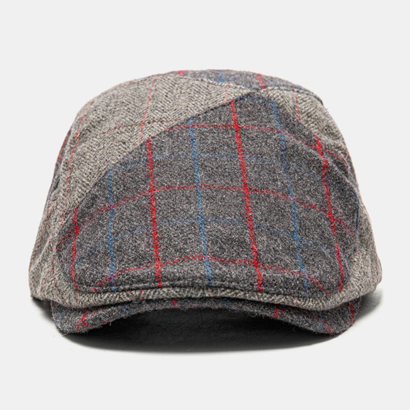 Mænd Newsboy Hatte Geometrisk Splejsning Side Justerbar Gitter Baretter Driver Hat