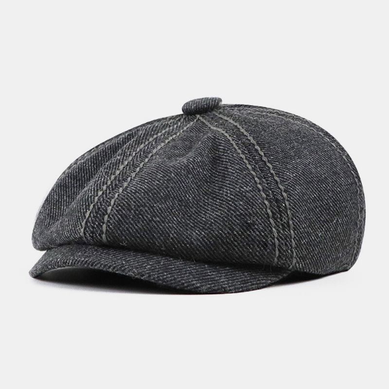 Mænd Retro Britisk Justerbar Elastisk Bånd Ottekantet Huer Udendørs Casual Solskygge Baret Kasket Newsboy Hat