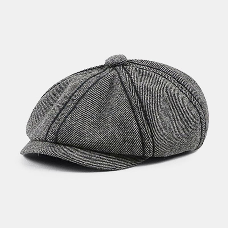 Mænd Retro Britisk Justerbar Elastisk Bånd Ottekantet Huer Udendørs Casual Solskygge Baret Kasket Newsboy Hat