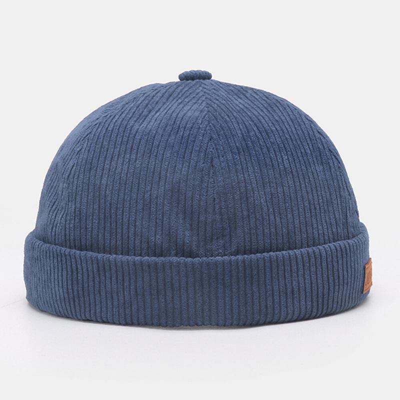 Mænd Udlejer Huer Plain Stripe Patchwork Justerbar Skull Kasket Beanie Har