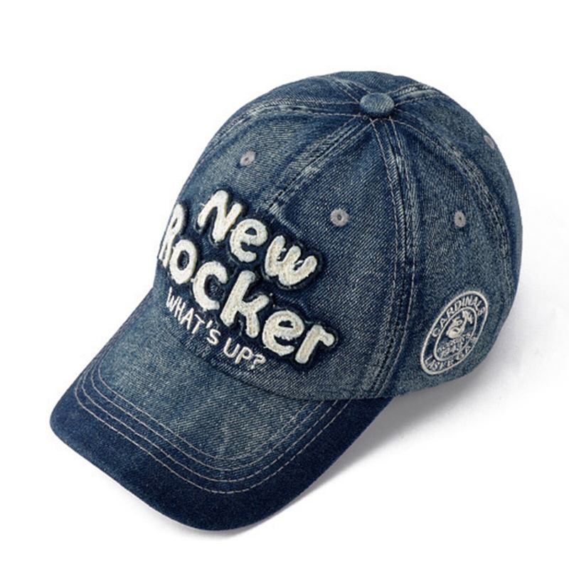 Mennico Mænd Denim Åndbar Udendørs Solskygge Kasket Cowboy Baseball Hat