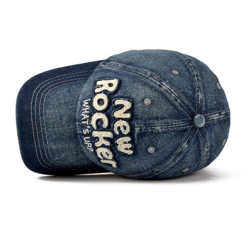 Mennico Mænd Denim Åndbar Udendørs Solskygge Kasket Cowboy Baseball Hat